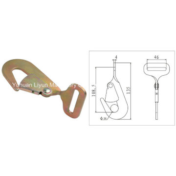 50mm X 2200kg Metal Twisted Snap Hook for Cargo Lashing Strap, Ratchet Strap